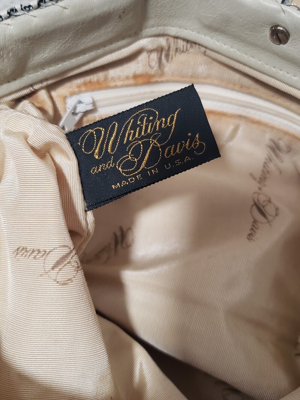 Whiting & Davis Ivory Mesh Vintage Handbag Shoulder Bag - Picture 8 of 11